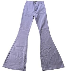 JCJO‎ Women's Size Medium M Bell Bottom Jeans Purple Cotton Blend Fit and Flare